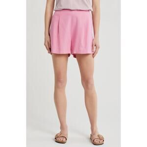 NEW Madewell Linen Blend Shorts Women's Size Large Retro Pink Pull On High Waist